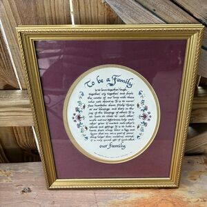 Audrey Jeanne’s Expressions Framed Calligraphy Print To Be a Family Calligraphy